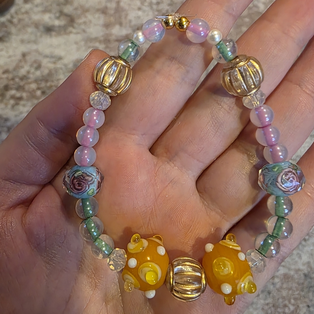 Easter Lampwork Beaded Bracelet